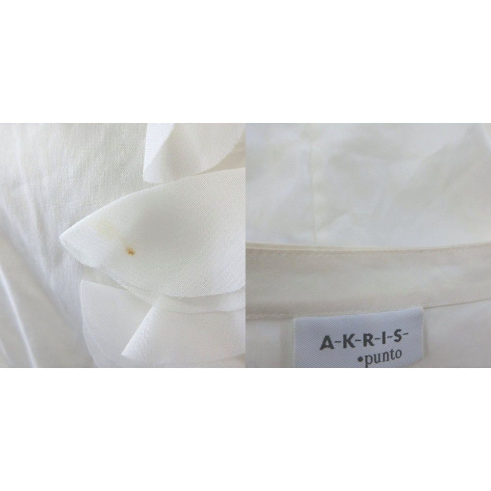 アクリス AKRIS Punto スキッパーシャツ ブラウス 38 オフホワイト