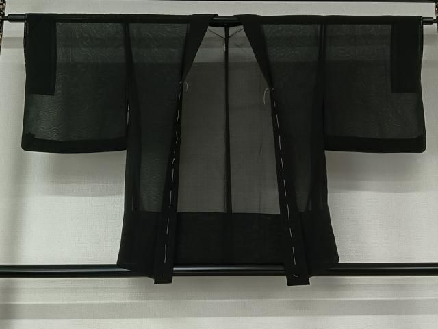 平和屋着物▽羽織　スリーシーズン　春夏秋　塵除け　黒地　正絹　逸品　AABJ6080jh