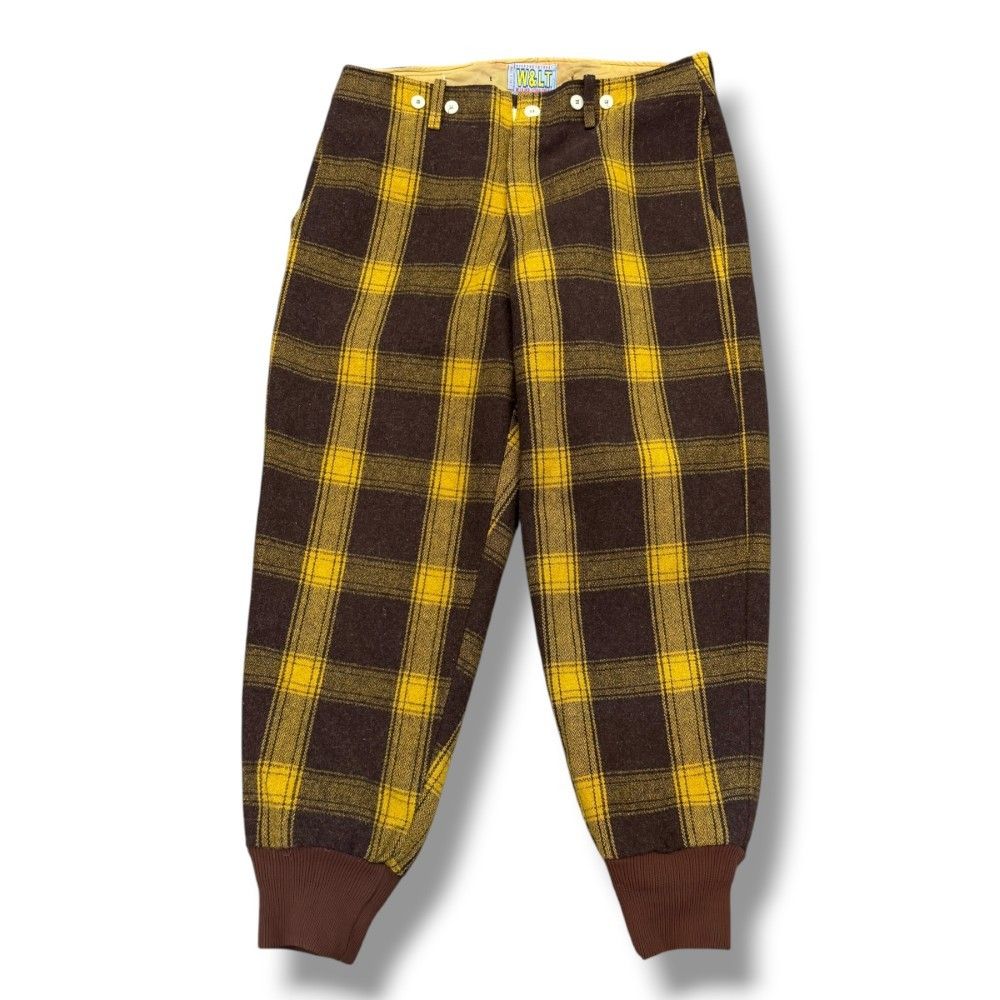W.&L.T. チェックパンツ Mサイズ イエロー ブラウン 357-79053