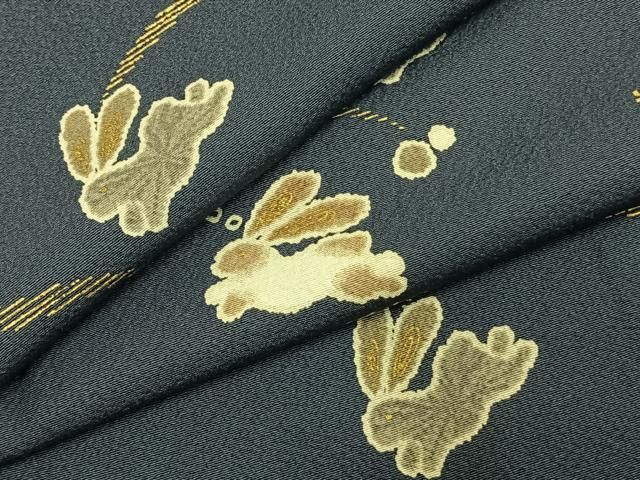 平和屋着物●上質な小紋　兎　金彩　正絹　逸品　AABJ4106fy