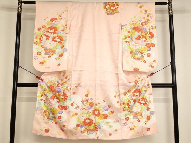 平和屋着物[]七五三　女の子　７歳　祝着　四つ身　駒刺繍　花籠文　金彩　AABJ5264ja 21,450円