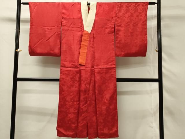 平和屋着物□アンティーク 大正ロマン 長襦袢 袷 飛鶴花地紋 正絹 逸品