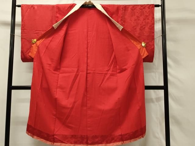 平和屋着物□アンティーク 大正ロマン 長襦袢 袷 飛鶴花地紋 正絹 逸品