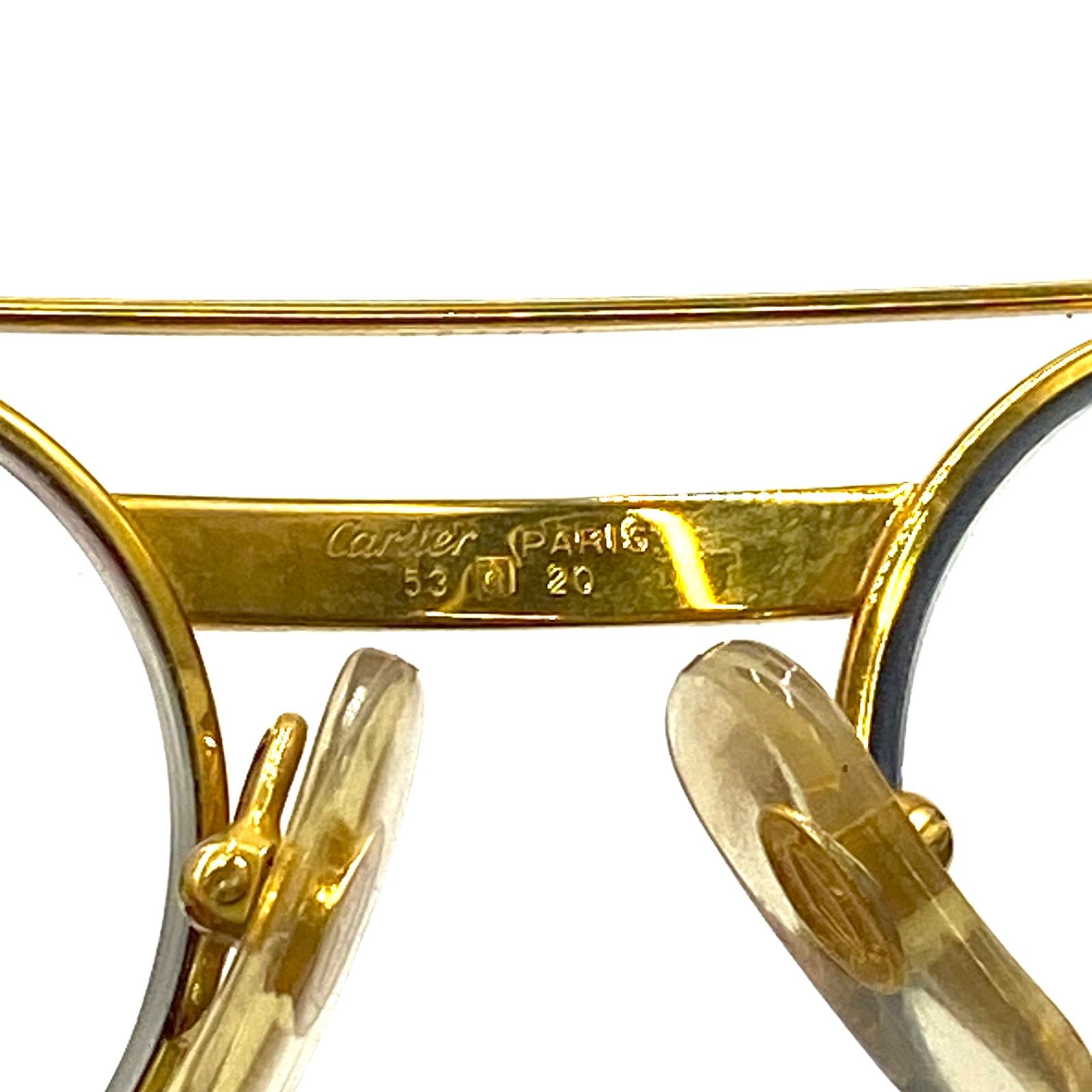 ヴィンテージ Cartier サングラス 度入り ゴールドフレーム Cartier カルティエ santos サントス めがね メガネ 眼鏡 メガネ
