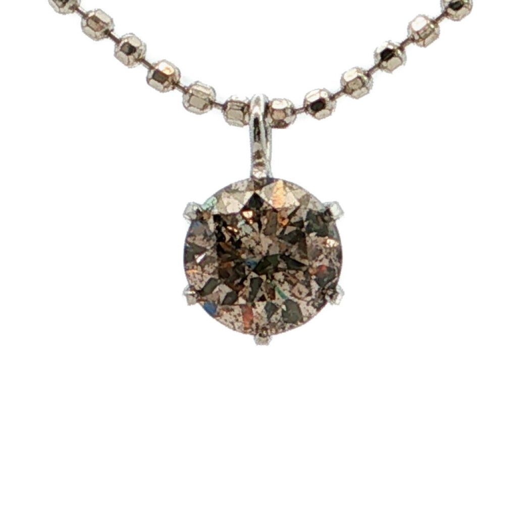 0.5ct ダイヤモンドネックレス ペンダント Pt900/Sv925-1.9g プラチナ シルバー 【♀】【A】【レディース】★■619903【中古】