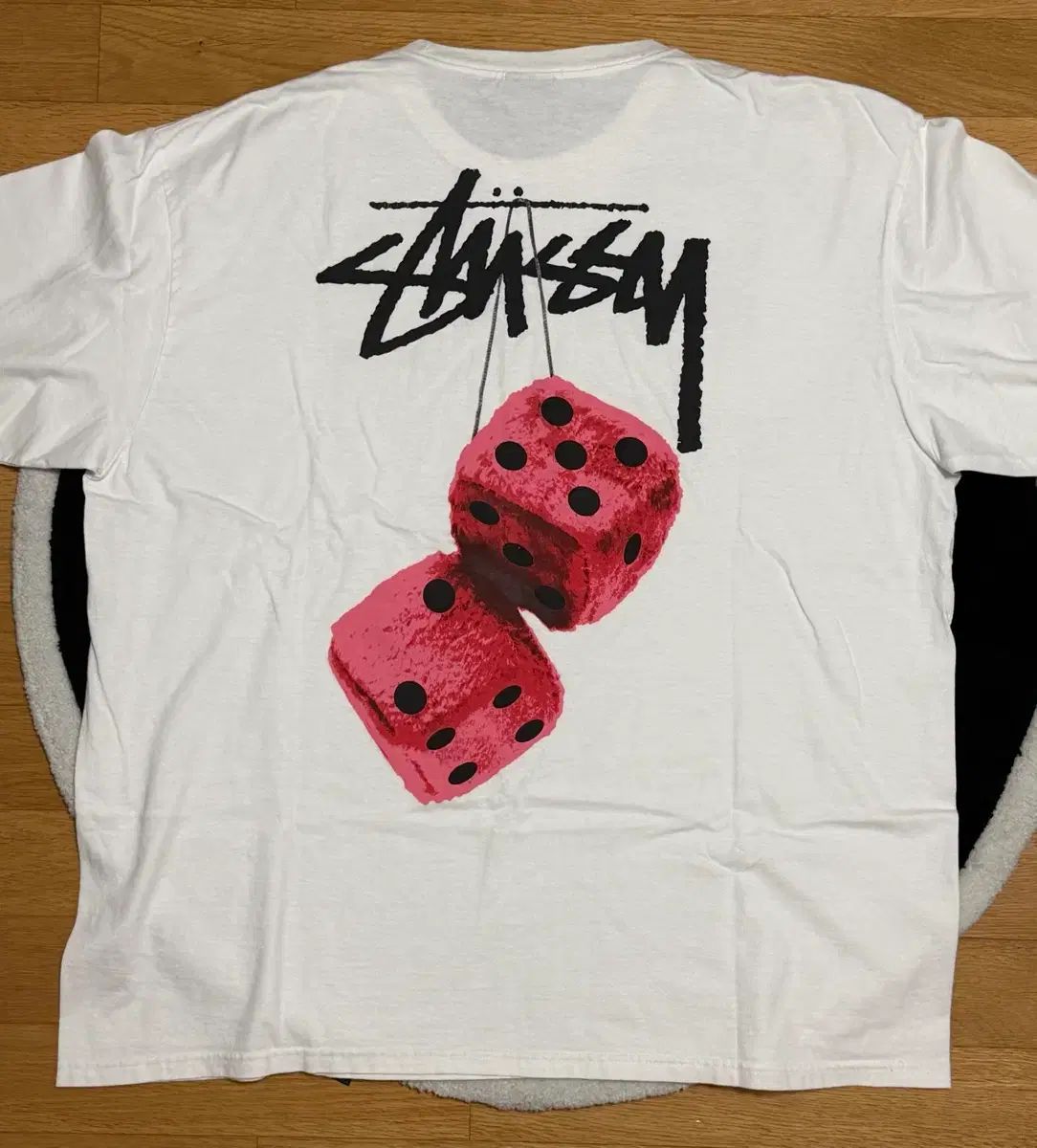 XL STUSSY ファジー DICE Tシャツ 白