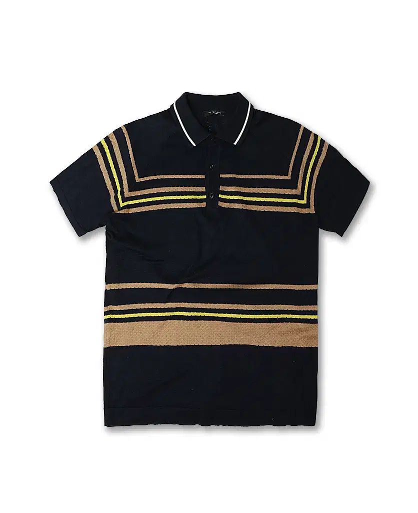 ロベルトコリーナ Roberto Collina ストライプ ニット ポロシャツ 12,154円