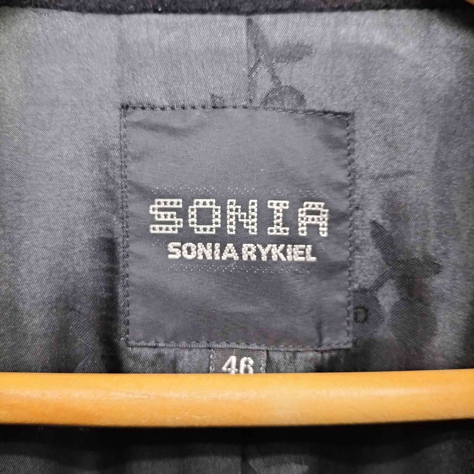 ソニアリキエル SONIA RYKIEL ダブル アンゴラ混スタンドカラーコート