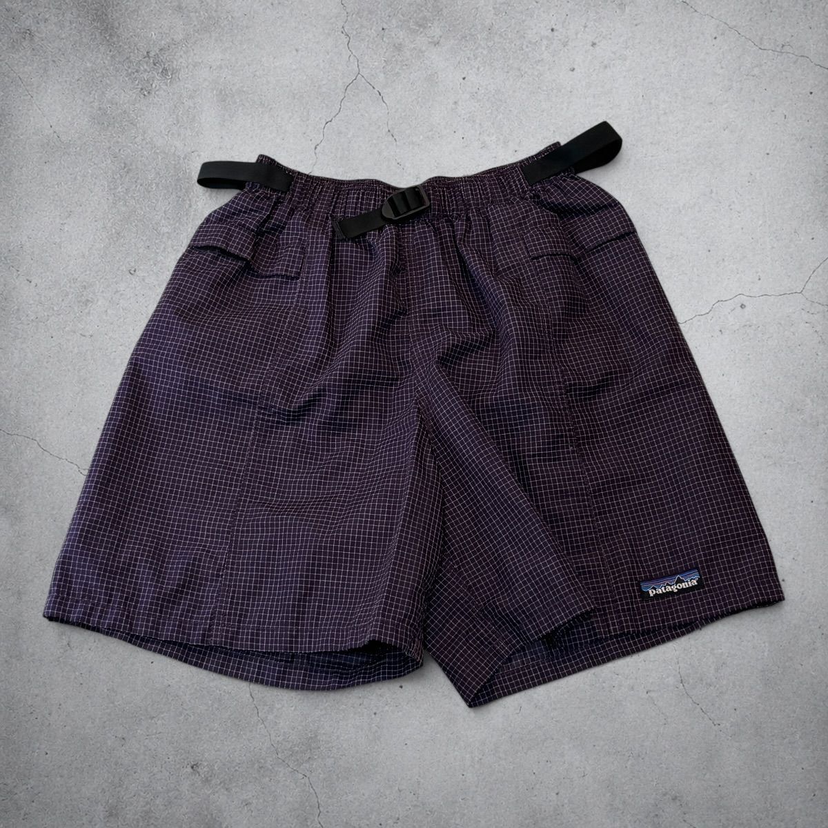 98年製 コロンビア製 Patagonia River Shorts S Purple Grid