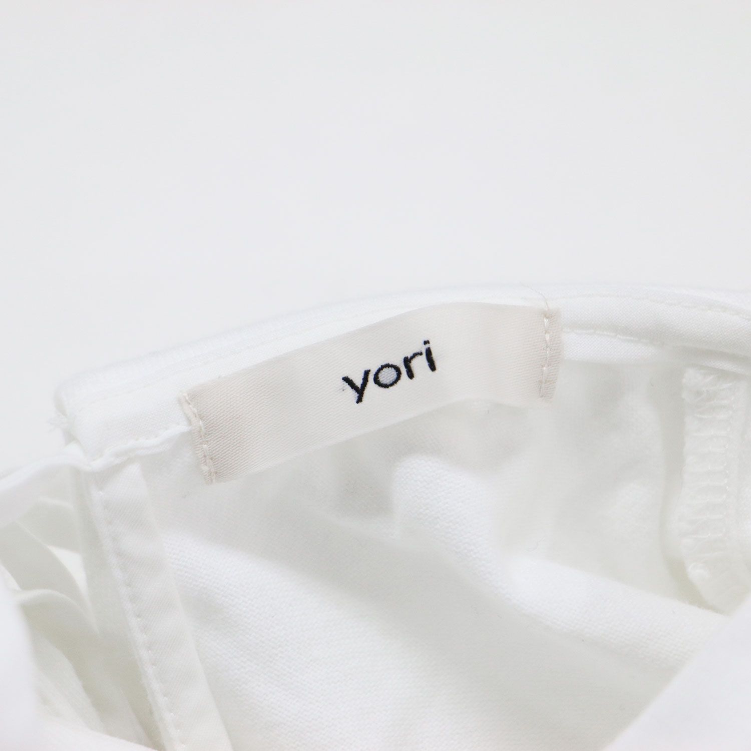 yori ヨリ カットソー ホワイト 白 サイズ:FREE ビッグカラー フレア