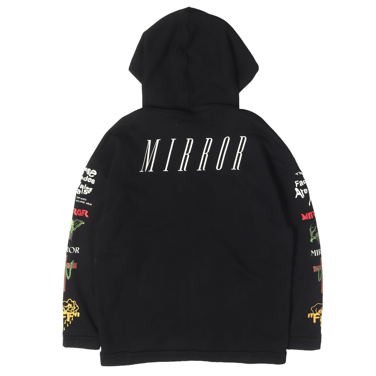 OFF-WHITE オフホワイト パーカー ブラック 黒 サイズ:S MIRRORロゴ 
