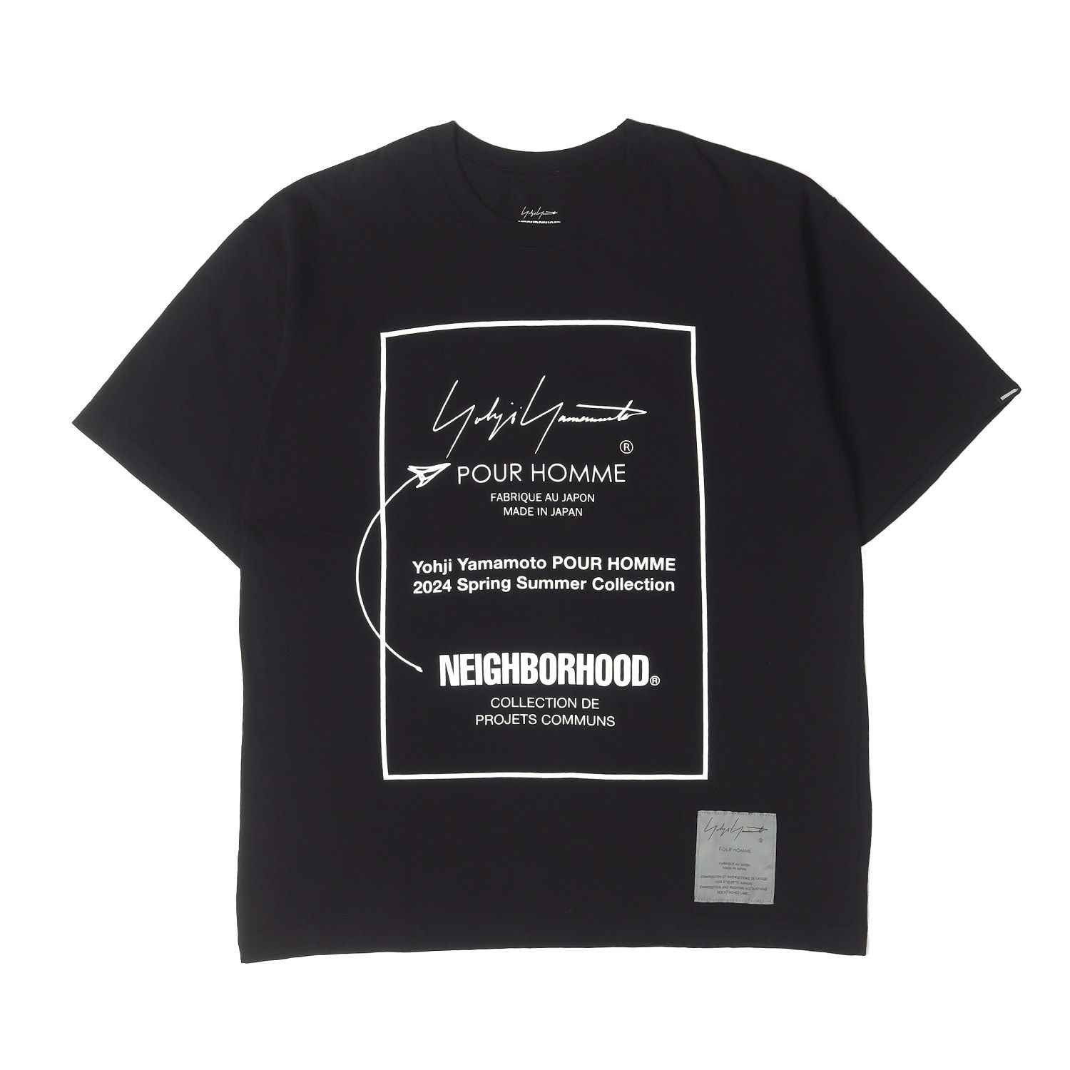 【美品】NEIGHBORHOOD ネイバーフッド Tシャツ ブラック 黒 サイズ:S 24SS Yohji Yamamoto POUR HOMME クルーネック Tシャツ 日本製 トップス カットソー 半袖【メンズ】【中古】 15,063円