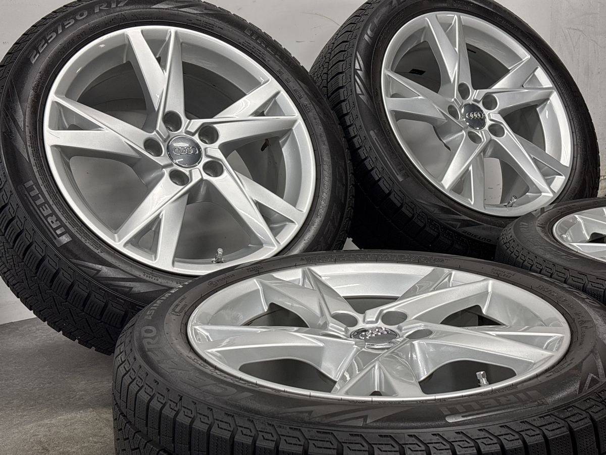 バリ溝】アウディ 8W A4 純正 17in 7.5J +38 PCD112 ピレリ アイスゼロ 