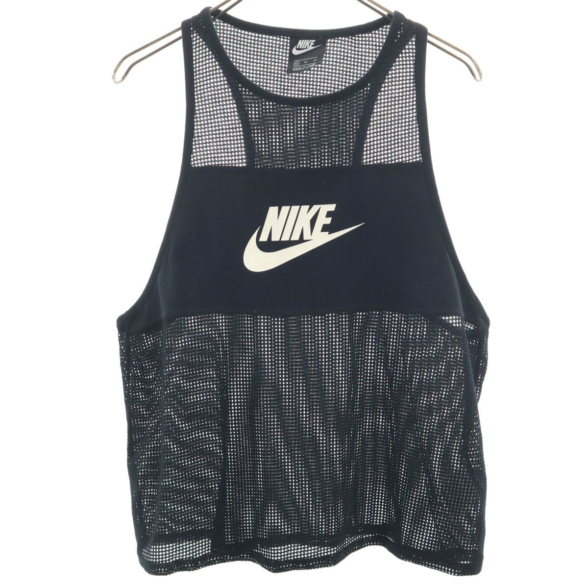 NIKE ナイキ メッシュ タンクトップ XL ブラック レディース 古着