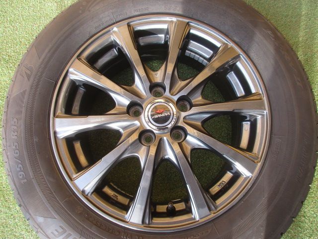 中古】 送料込み エアノバ 195/65R15 ラヂアルタイヤ4本SET 30系 50系