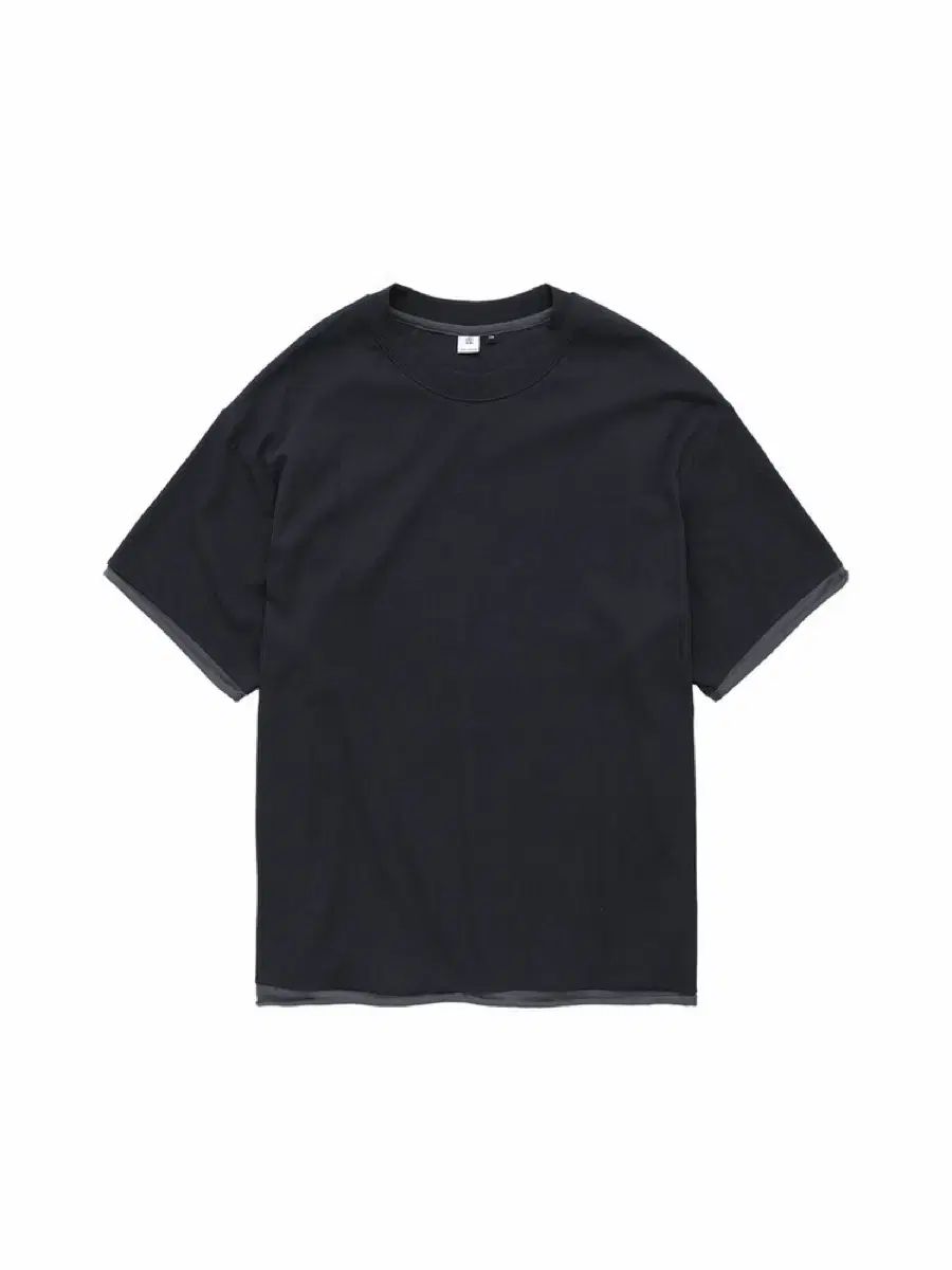 3 POLYTERU リブド レイヤードクロップドTシャツ チャコール