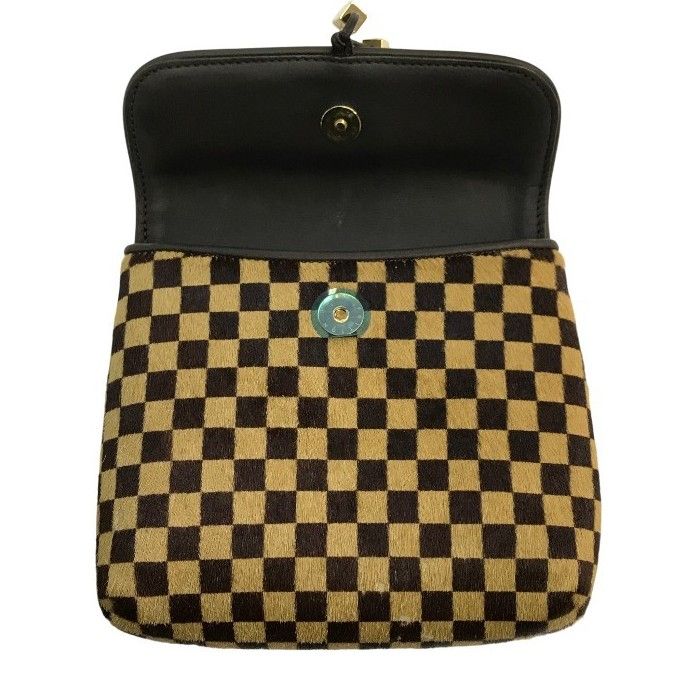 ルイヴィトン　ポシェット　ダミエ　ハラコ ソバージュ　ガゼル　ショルダーバッグ LOUIS VUITTON ルイヴィトン ダミエ ソバージュガゼル ショルダー