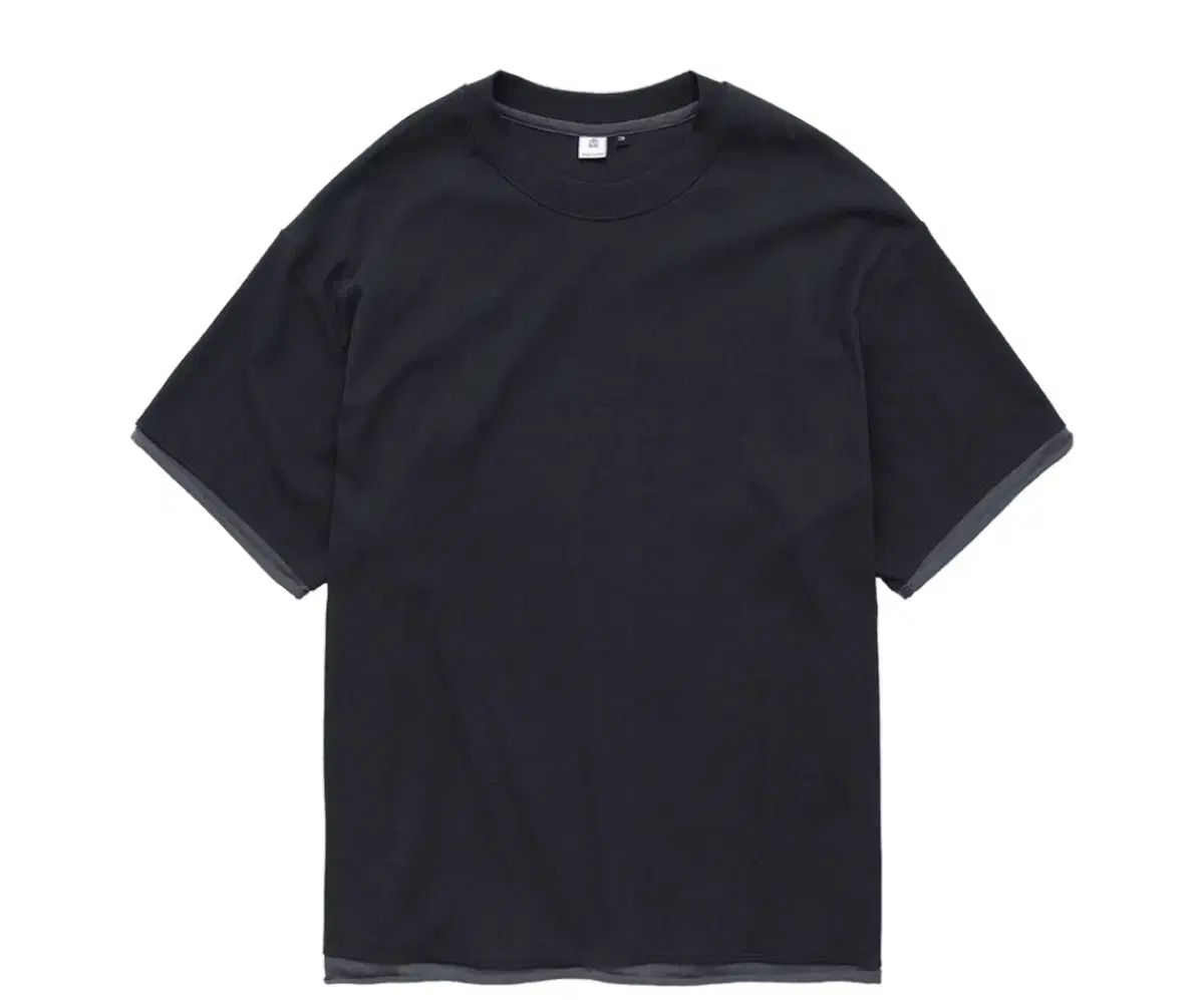 (3) ポリテル レイヤード クロップドTシャツ チャコール