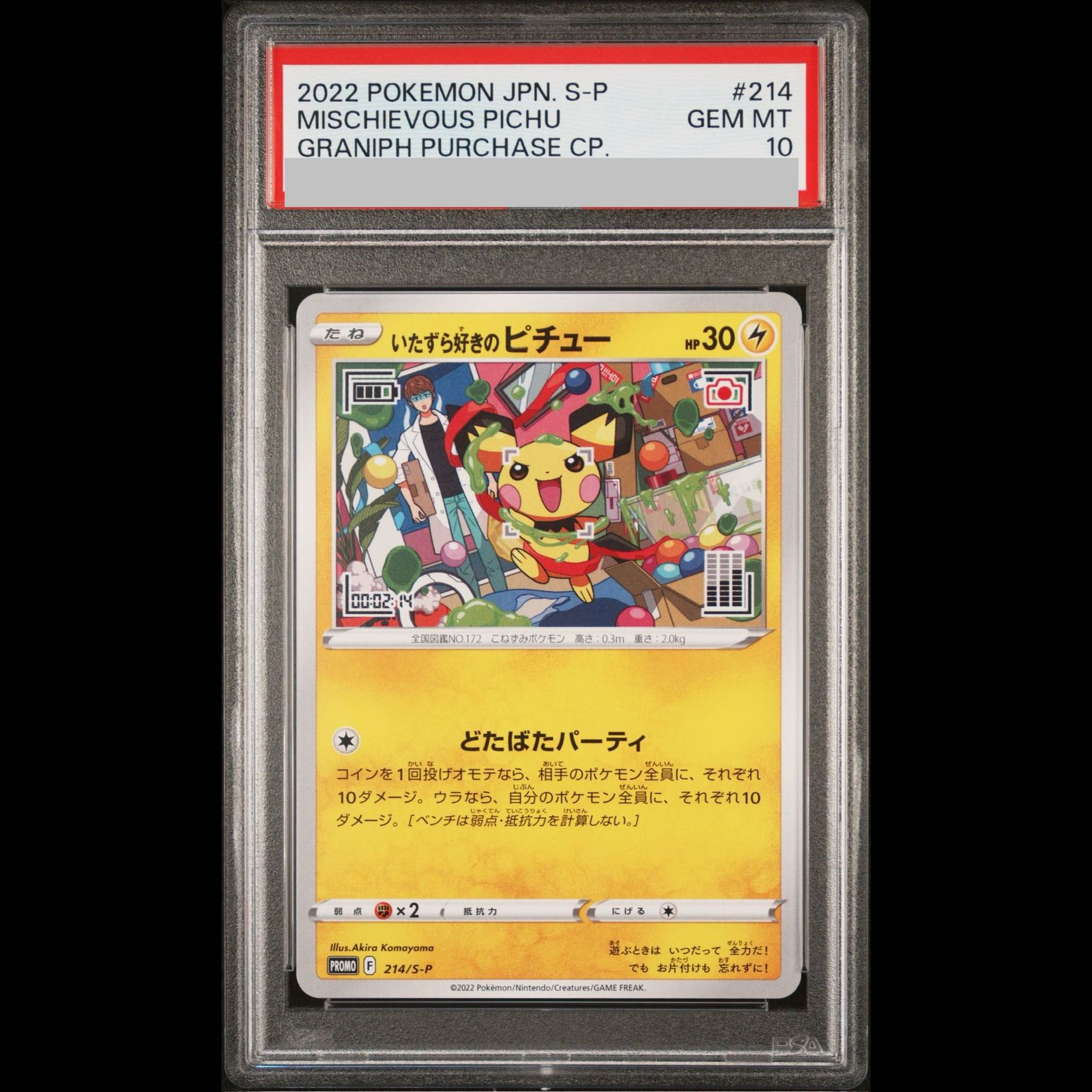 PSA10 GEM MINT いたずら好きのピチュー 214/S-P プロモ PSA10】いたずら好きのピチュー PROMO 214/S-P 1枚 - メルカリ