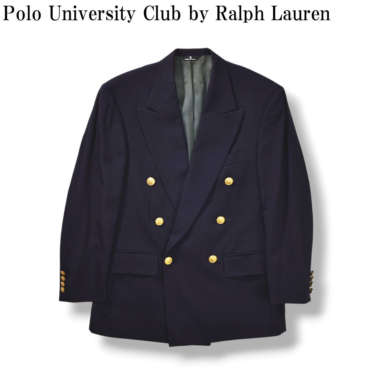 80s POLO Universty Club紺ブレ金ボタンテーラードジャケット 80s POLO 