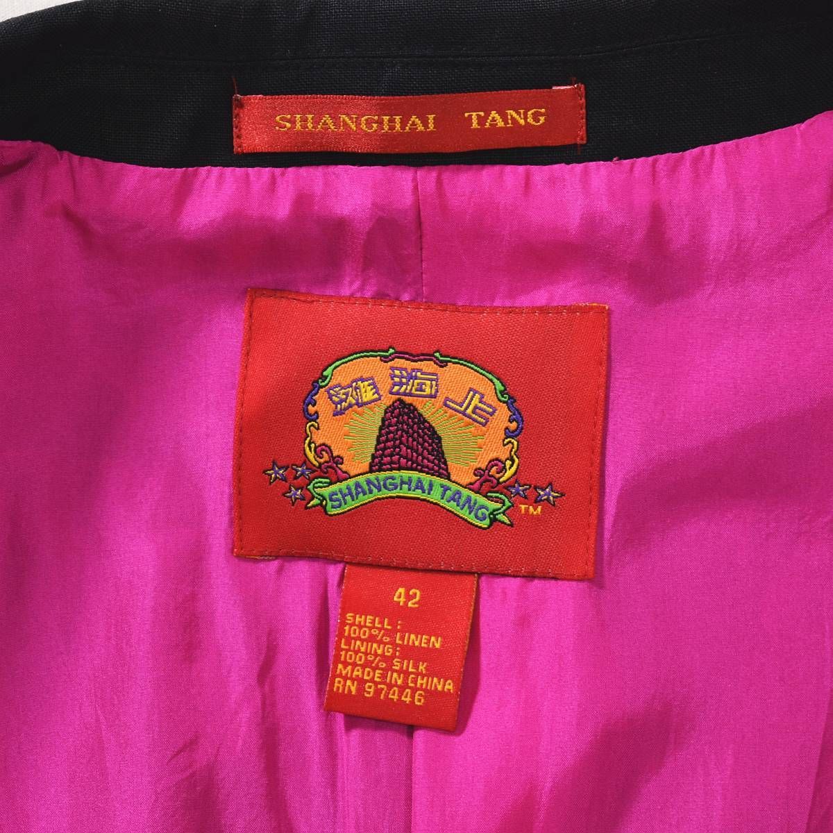 90s00sヴィンテージ シャンハイタン SHANGHAI TANG 上海灘 龍刺繍