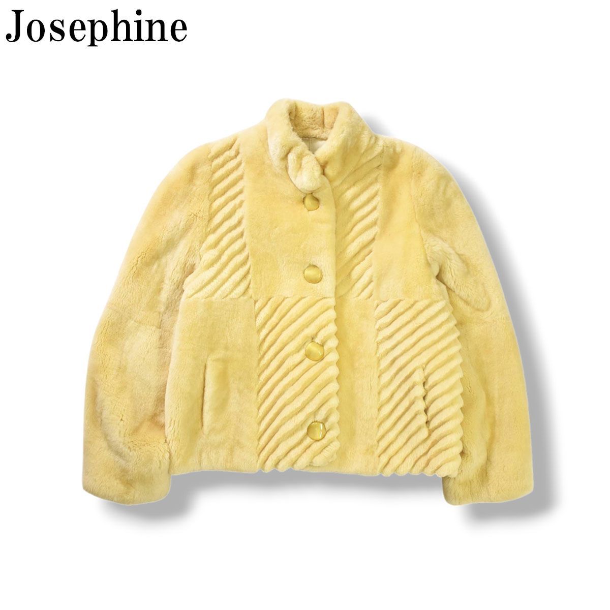 【高級】 ジョセフィーヌ Josephine 毛皮 ミンクファー ショート丈 コート カットデザイン アウター ジャケット ラグジュアリー 11 ベージュ レディース ♪