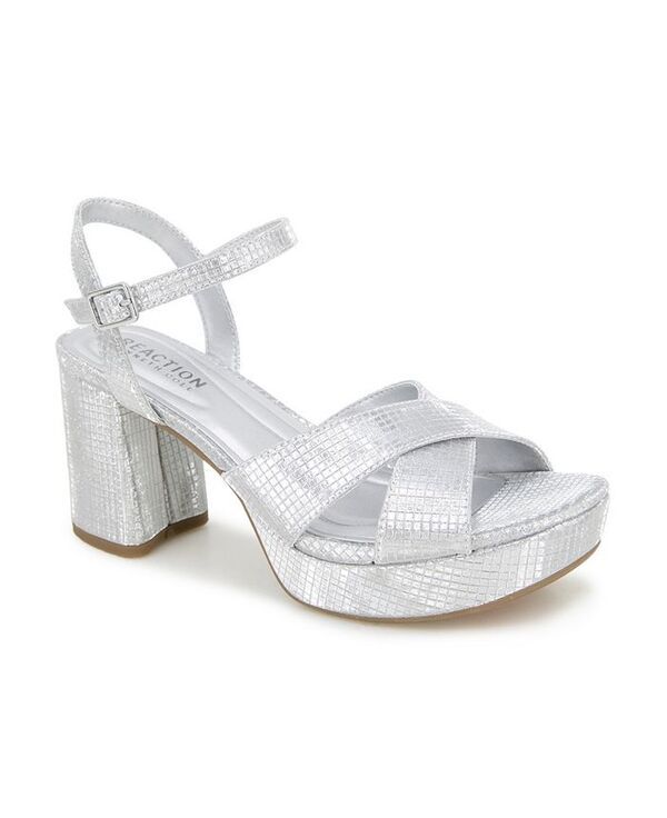 ケネスコール レディース シューズ サンダル プラットフォーム Kenneth Cole Reaction Womens Reeva Platform Sandals Silver Grid Meta