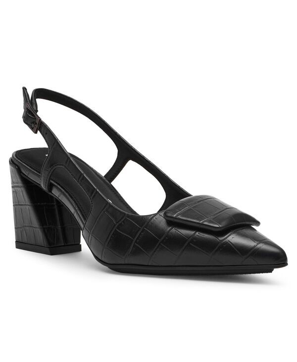 アンクライン レディース シューズ サンダル ヒール Anne Klein Womens Renetta Slingback Block Heel Pumps Black Croco ブラック