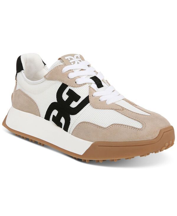 サムエデルマン レディース シューズ スニーカー レース Sam Edelman Womens Langley Emblem LaceUp Trainer Sneakers WhiteTanBlack