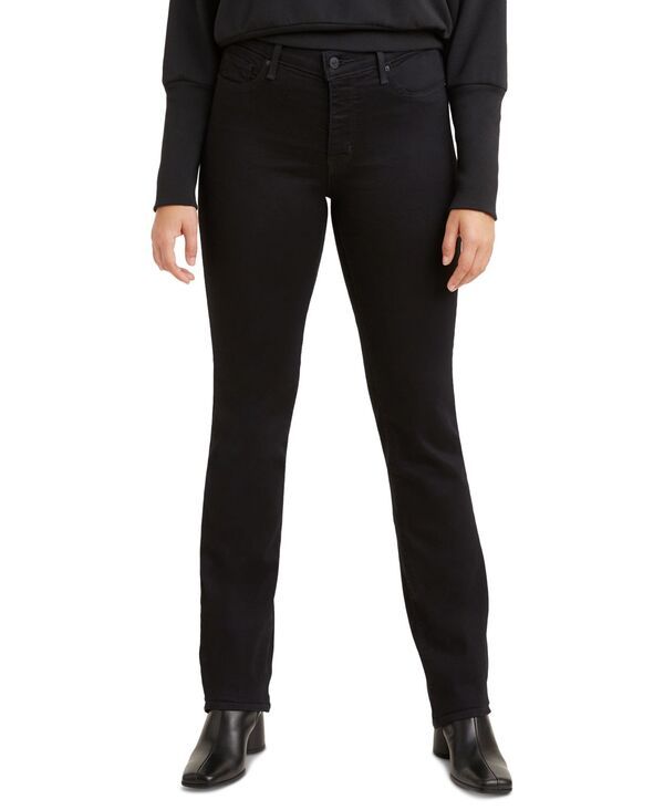 リーバイス レディース ボトムス デニムパンツ ストレート ジーンズ Levis 314 Shaping Straight Leg Jeans in Short Length Soft Black ブ