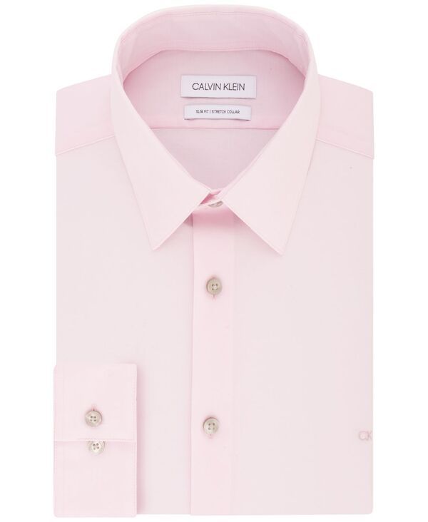 カルバンクライン メンズ トップス シャツ Calvin Klein Mens SlimFit Stretch Dress Shirt Pink ピンク