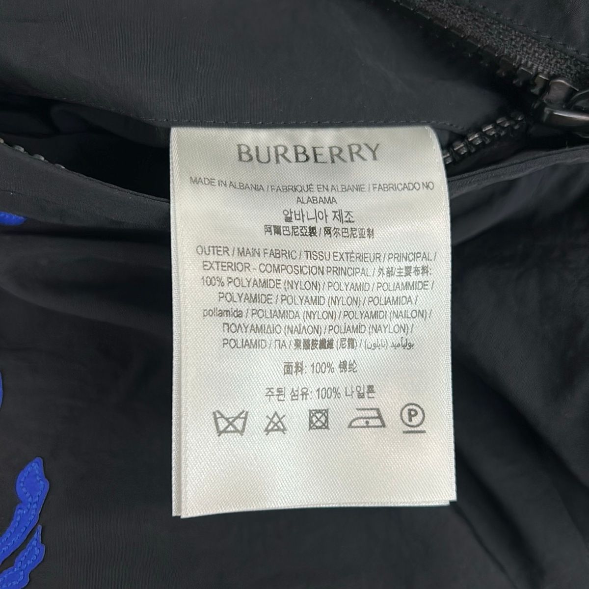 BURBERRY/Burberry(バーバリー) ブルゾン サイズXS レディース - 黒×ブルー 長袖/クロップド/春/秋｜詳細画像