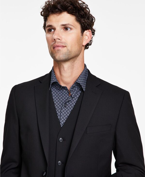 アルファニ メンズ アウター ジャケット・ブルゾン ジャケット Alfani Mens SlimFit Stretch Solid Suit Jacket Black ブラック
