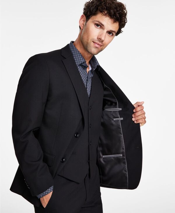 アルファニ メンズ アウター ジャケット・ブルゾン ジャケット Alfani Mens SlimFit Stretch Solid Suit Jacket Black ブラック