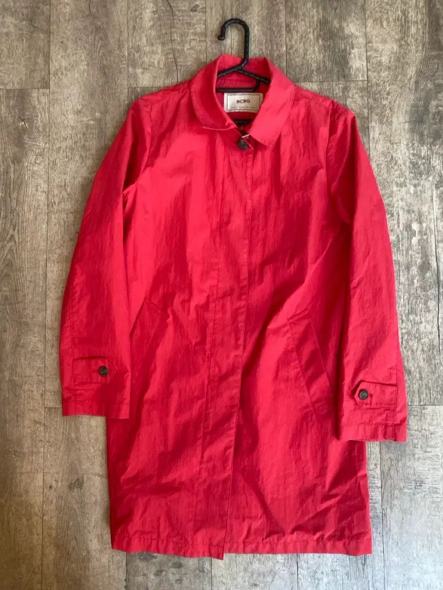 BCBG レッド ジャケット ロング丈 トレンチコート 6,535円