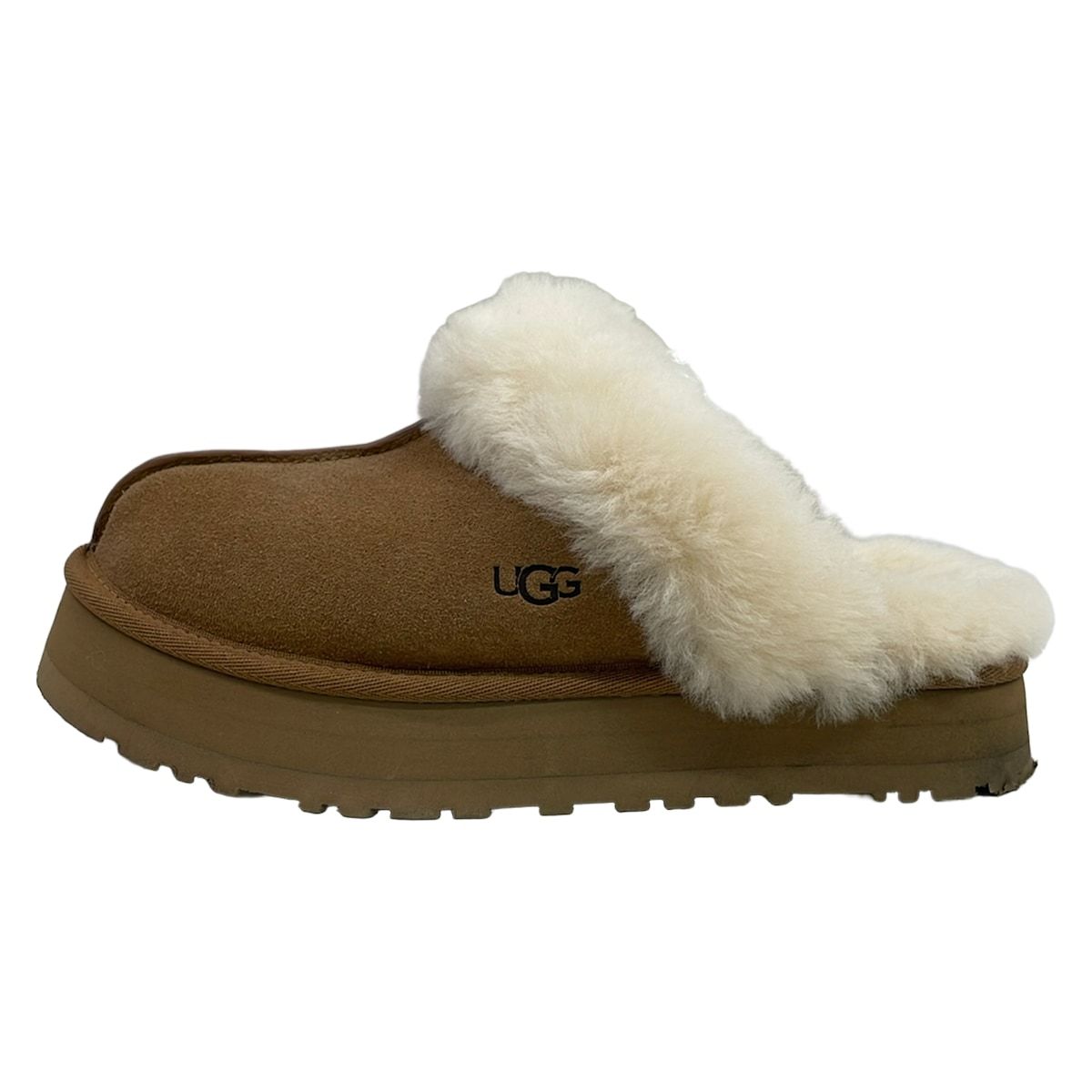 UGG(アグ) サンダル 25 レディース美品 ベージュ ムートン