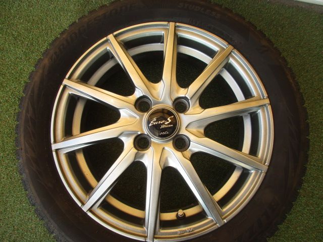 中古】 送料込み ユーロ 165/55R15 スタッドレスタイヤSET タント