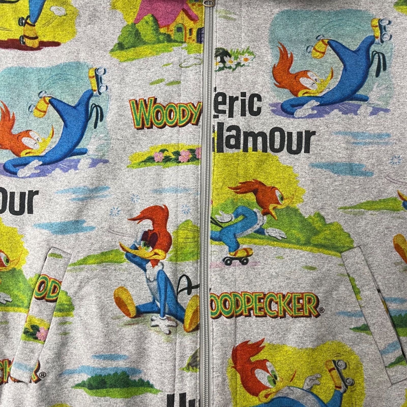 【希少コラボ】ヒステリックグラマー × ウッドペッカー 総柄 ジップパーカー Hysteric Glamour ジップアップパーカー ウッドペッカー 総柄 - メルカリ