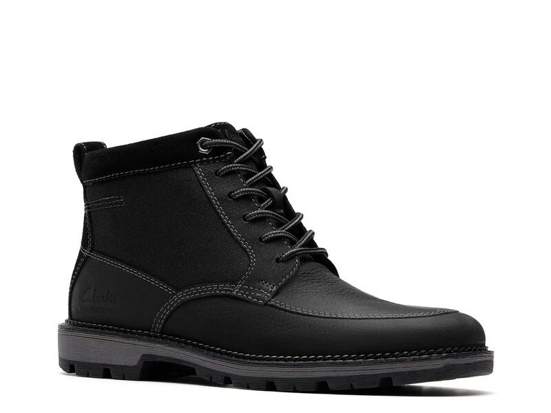 クラークス メンズ シューズ ブーツ・レインブーツ Clarks Maplewalk Rise Boot Black Leather ブラック