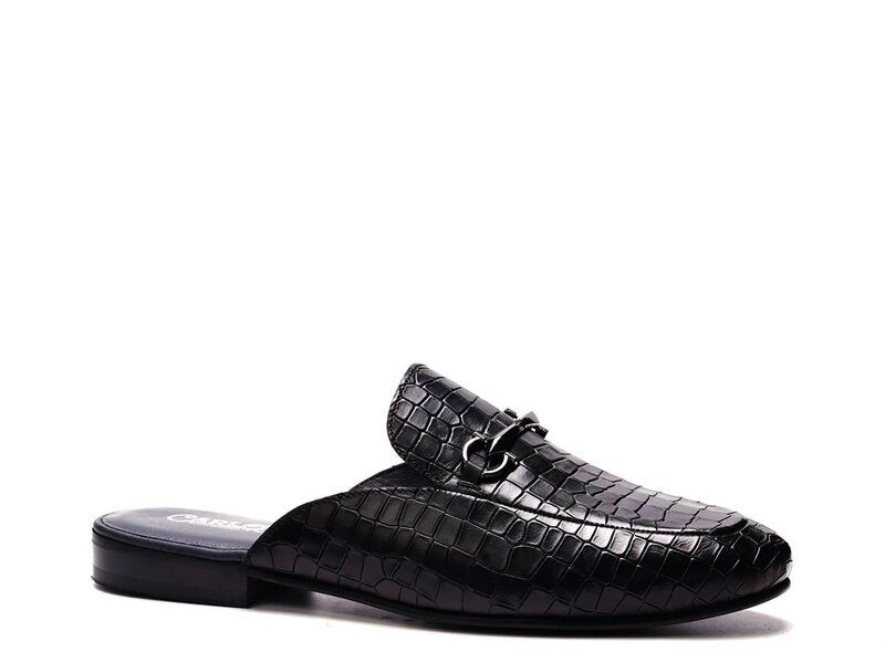 カルロスサンタナ メンズ シューズ サンダル Carlos by Carlos Santana Apollo Bit Mule Black Leather ブラック