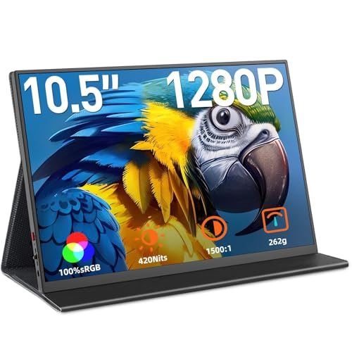 N★CASKING モバイルモニター 10.5インチ 超軽量 3:2画面比 100%sRGB広色域 高輝度420nits 小型モニター FHD1280P VESA モバイルディスプレイ HDR対応 ポータブルモニター ゲーミング用 IPS液晶 0cad2029