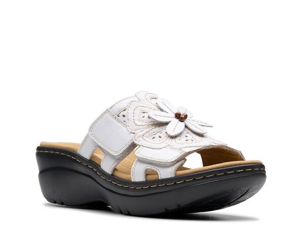 クラークス レディース シューズ サンダル Clarks Merliah Belle Wedge Sandal White ホワイト