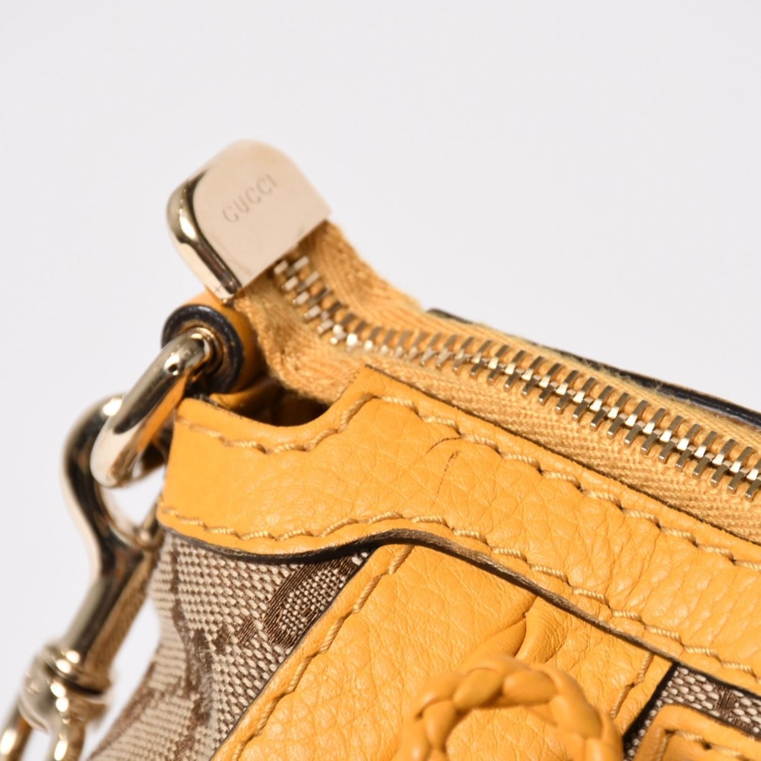 【未使用に近い】GUCCI クリップ　キャンバス　GG シマ　バンブー　竹 極美品 GUCCI グッチ 2WAY ショルダー ハンドバッグ 232300 GG