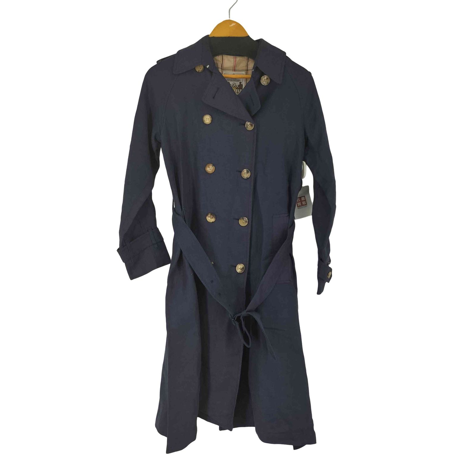 美品　英国製　GRENFEL　トレンチコート　34サイズ　ネイビー グレンフェル GRENFELL MADE IN ENGLAND 山タグ リネン トレンチコート