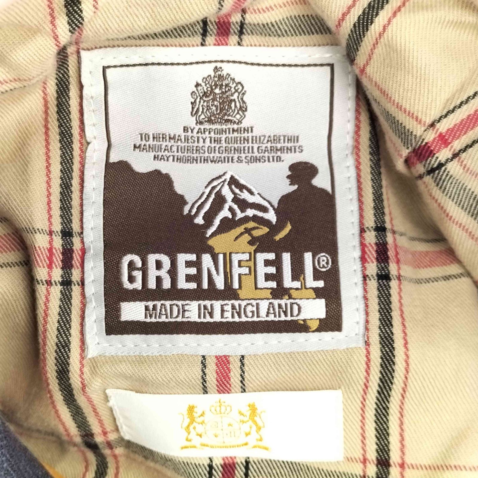 グレンフェル GRENFELL MADE IN ENGLAND 山タグ リネン トレンチコート
