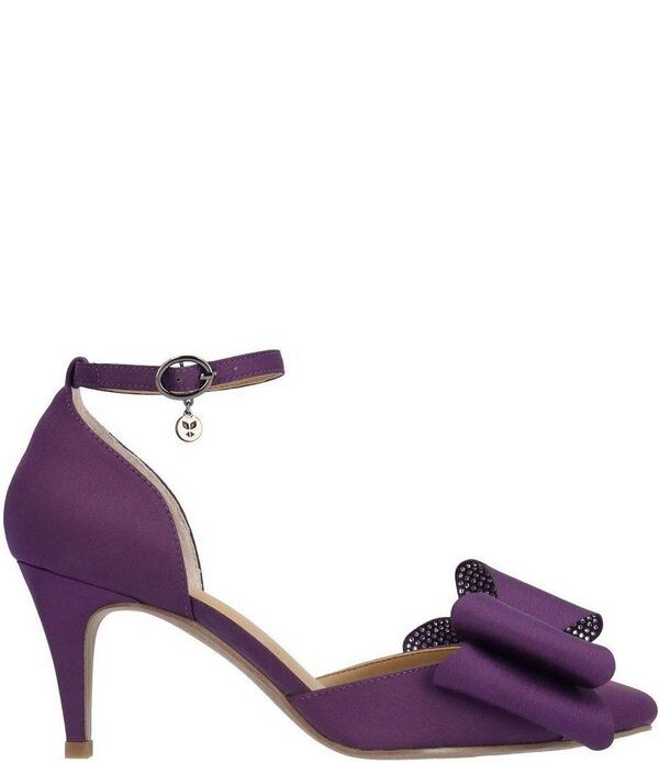 ジェイレニー レディース シューズ パンプス サテン アンクル J Renee Pammie Satin Ankle Strap Bow Pumps Purple パープル