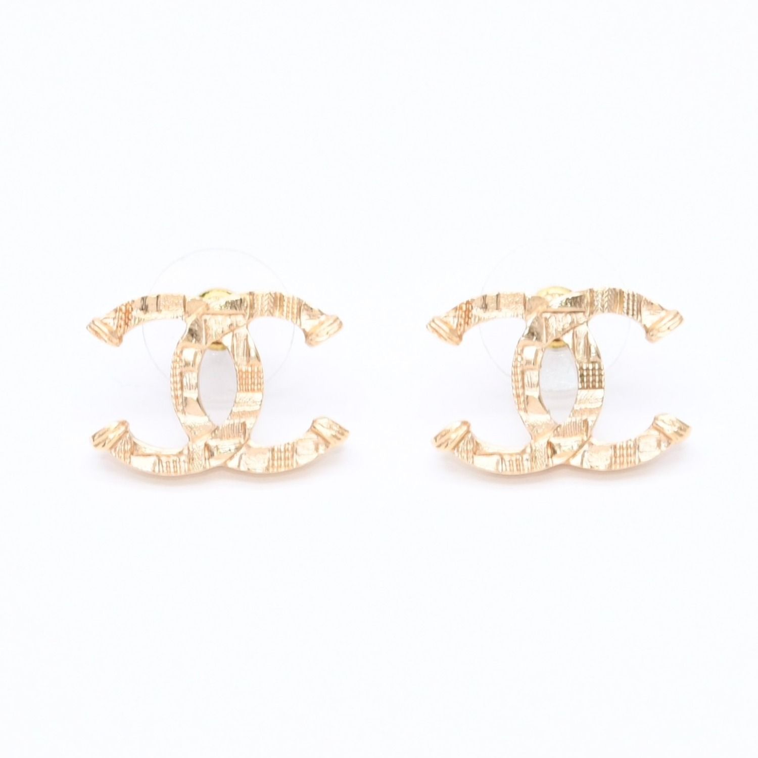 極美品 CHANEL シャネル ピアス イヤリング ココマーク ツイード