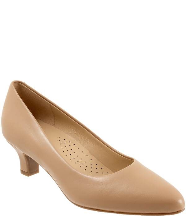 トロッターズ レディース シューズ パンプス レザー ヒール Trotters Kate Leather Pointed Toe Kitten Heel Pumps Beige ベージュ 29,054円