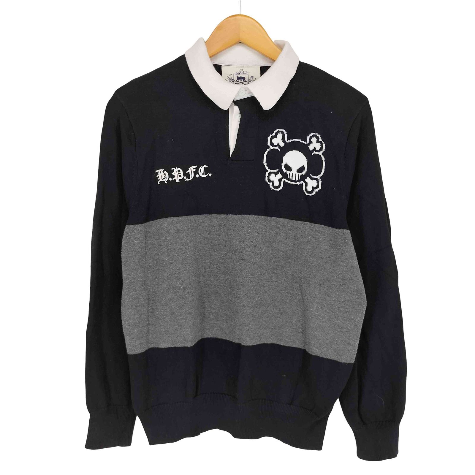 ユーズドフルギ USED古着 {{Happy 99}} GAME OVER Knit Rugby street メンズ M