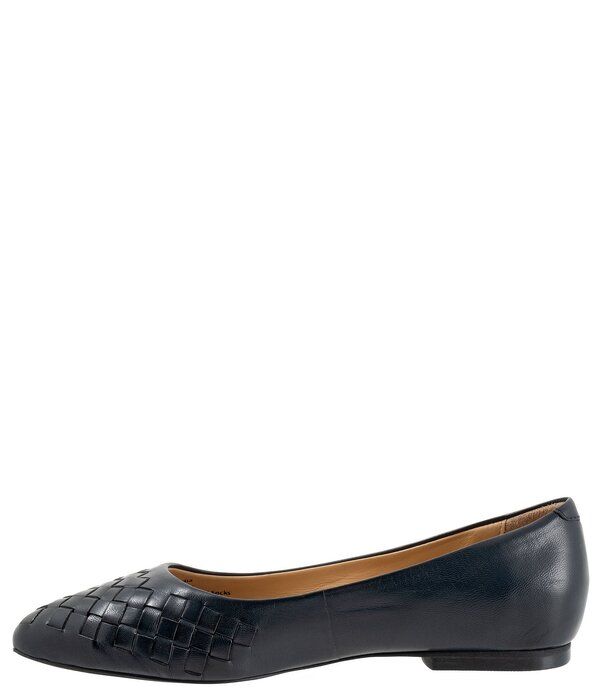 トロッターズ レディース シューズ パンプス Tシャツ レザー Trotters Estee Woven Leather Flats Navy ネイビー